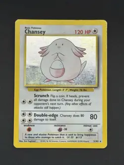 Chansey 3/102 Base Set Holo Rare Vintage WOTC Pokemon Card - Image 2