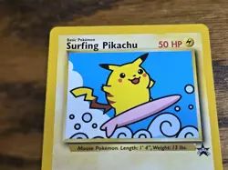 Pokemon Wotc Black Star Promo # 28 **SURFING PIKACHU** Really Nice Card,,read - Image 2