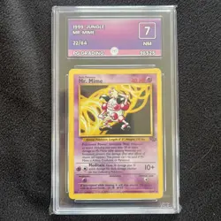 Mr. Mime 22/64 Non Holo Jungle Set Rare Pokemon Card WOTC PG Graded 7 NM - Image 1