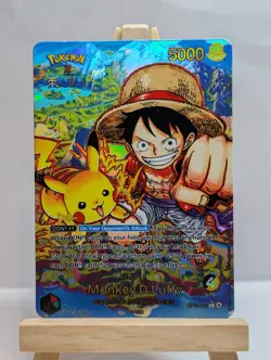 Custom Fan Art Pikachu x Monkey D Luffy High Quality Custom Card Textured Finish - Image 1