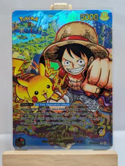Custom Fan Art Pikachu x Monkey D Luffy High Quality Custom Card Textured Finish - Image 2