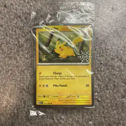 Pikachu 025/165 Holiday Calendar Cosmos Holo Stamped Promo Card SEALED - Image 1