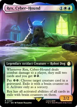 Rex, Cyber-Hound FOIL EXTENDED - 0427 - Rare - Fallout PIP MTG - Image 1
