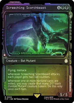 Screeching Scorchbeast FOIL SHOWCASE - 0332 - Rare - Fallout PIP MTG - Image 1