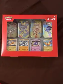 Pokemon Scarlet & Violet Mini Tins 151 4 Pack SEALED Sams Club IN HAND NEW - Image 1