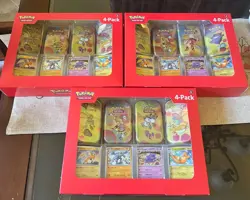 3x Lot Sam’s Club Sealed Pokemon 151 (4 Mini Tins + 4 Promo Cards Bundle) - Image 1