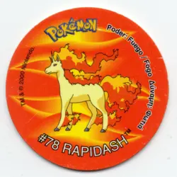 #78 RAPIDASH TAZO Nº98 POKEMON TAZOS 2 COLECCION 2000 MATUTANO / TASTY - Image 1