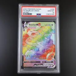 PSA 10 Snorlax Vmax 206/202 Pokemon Sword and Shield Rainbow Holo Graded Card - Image 1