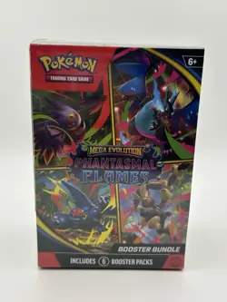 Pokemon TCG Mega Evolution Phantasmal Flames Booster Bundles New Sealed 6 Packs - Image 1