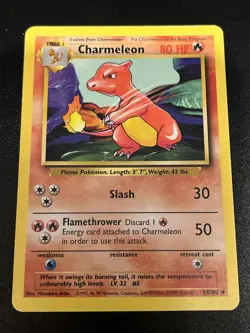 Pokemon TCG Charmeleon Base Set 24/102 Regular Unlimited Uncommon (2) - Image 1
