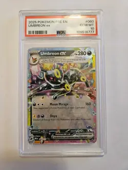 2025 POKEMON PRE EN-PRISMATIC EVOLUTIONS #060 UMBREON EX PSA 10 - Image 1
