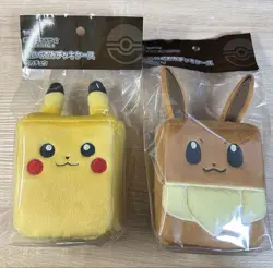 Pokemon Card Game Plush Deck Box Case Pikachu & Eevee Pokemon Center NEW JPN F/S - Image 1