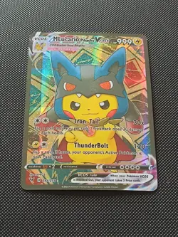 PIKACHU POKEMON LUCARIO COSPLAY CARTE CARD NEW HOLO PRISM COLLECTION BRILLANTE - Image 4