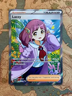 Pokemon Card TCG - Lacey 166/142 Ultra Rare Full Art Trainer Stellar Crown NM - Image 1