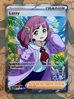 Pokemon Card TCG - Lacey 166/142 Ultra Rare Full Art Trainer Stellar Crown NM - Image 2