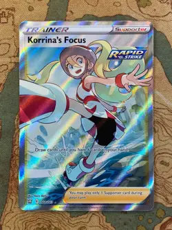 Pokemon Card TCG - Korrina's Focus 160 Ultra Rare Full Art Battle Styles NM - Image 1