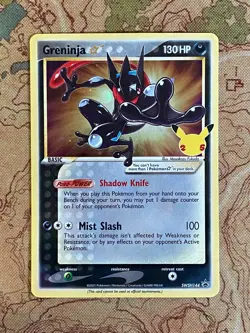 Pokemon Card TCG - Greninja Gold Star SWSH144 Black Star Promo Celebrations NM - Image 1
