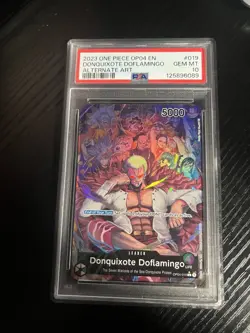 One Piece Card Game Donquixote Doflamingo Leader OP04-019 English Alt Art PSA 10 - Image 1