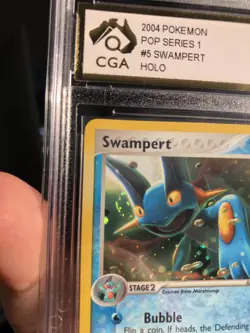Swampert #5 Pokemon POP Series 1 2004 CGA 8.5 SWIRL - Image 2