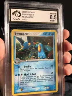 Swampert #5 Pokemon POP Series 1 2004 CGA 8.5 SWIRL - Image 3