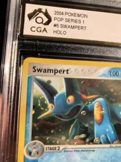 Swampert #5 Pokemon POP Series 1 2004 CGA 8.5 SWIRL - Image 4