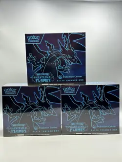 Phantasmal Flames Pokemon Center Elite Trainer Box (Exclusive) Sealed ETB x3 - Image 1