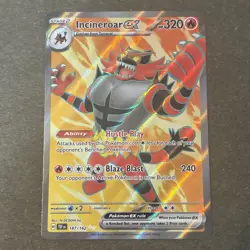 Incineroar ex 187/162 Temporal Forces Full Art Ultra Rare Holo Pokemon Card NM - Image 1