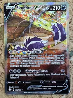 Pokemon Card TCG - Skuntank V 181/195 Alternate Full Art Silver Tempest NM - Image 2