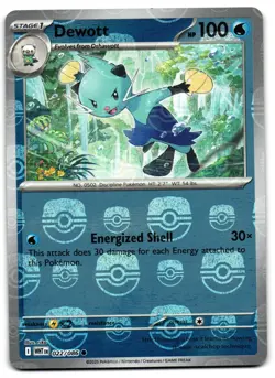 Dewott 022/086 - White Flare Masterball Reverse Holo Pokemon TCG 2025- M/LP Card - Image 1