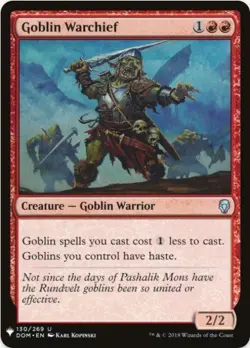 1 x Goblin Warchief - The List - Dominaria - LP - MTG - Image 1