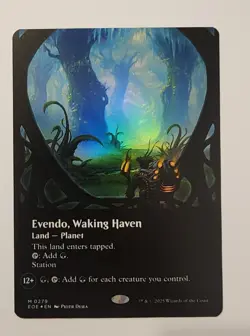 Mtg Edge Of Eternities Evendo, Waking Haven't Borderless NM Foil - Image 1