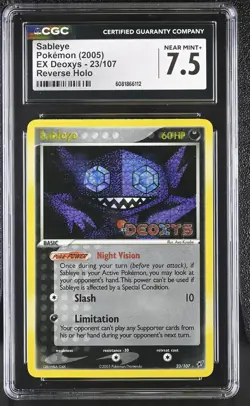 CGC 7.5 Sableye 2005 EX Deoxys 23/107 Reverse Holo STAMPED Pokemon Card - Image 1