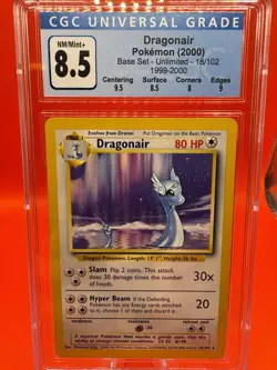 Base Set UK “4th Print” - Dragonair Rare - CGC 8.5 NM - Pokemon 1999-2000 WOTC - Image 2