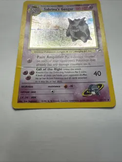 Pokemon TCG Sabrina's Gengar Gym Heroes Holo Rare Card 14/132 MP+/LP Swirl Holo - Image 3
