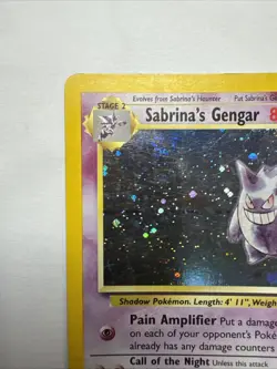 Pokemon TCG Sabrina's Gengar Gym Heroes Holo Rare Card 14/132 MP+/LP Swirl Holo - Image 4