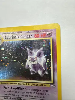 Pokemon TCG Sabrina's Gengar Gym Heroes Holo Rare Card 14/132 MP+/LP Swirl Holo - Image 5