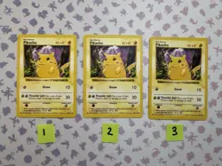 Pokemon Card Pikachu Shadowless Base Set RED CHEEKS 58/102 - Near Mint! X3! - Image 1