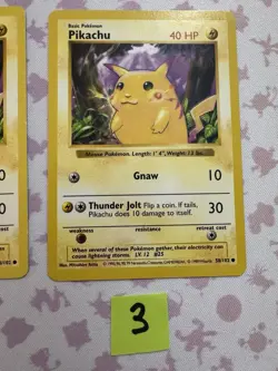 Pokemon Card Pikachu Shadowless Base Set RED CHEEKS 58/102 - Near Mint! X3! - Image 4