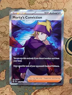 Pokemon TCG - Morty's Conviction 201/162 Ultra Rare Full Art Temporal Forces NM - Image 1