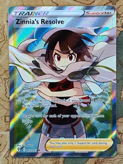 Pokemon Card TCG - Zinnias Resolve 203/203 Full Art Trainer Evolving Skies NM - Image 2
