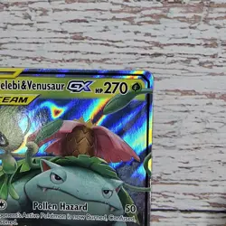 Pokemon TCG Celebi & Venusaur GX Card 1/181 Tag Team Sun Moon - Image 3