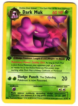 DARK MUK 41/82 - LP - 1ST EDITION TEAM ROCKET ENGLISH POKEMON CARD - Image 1