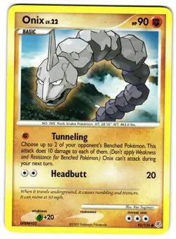 ONIX 92/130 - HP - DIAMOND & PEARL COMMON ENGLISH POKEMON CARD - Image 1