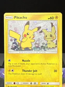 Pokemon Card Pikachu SM162 Sun & Moon Holo Black Star Promo Team Up Played - Image 2