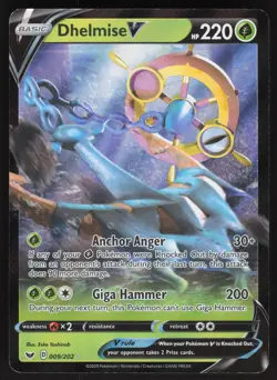 Dhelmise V 009/202 Ultra Rare Pokemon TCG SWSH01: Sword & Shield Base Set NM - Image 1
