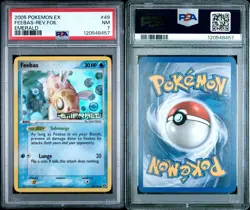 2005 POKEMON EX EMERALD 49 FEEBAS-REVERSE FOIL NEAR MINT PSA 7 - Image 3