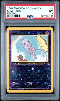 2001 POKEMON SOUTHERN ISLANDS PROMO #1 MEW-HOLO PSA 7 - Image 1