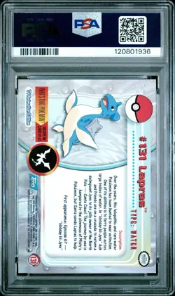 POP 2! 2000 TOPPS POKEMON TV ANIMATION SERIES 3 131 LAPRAS PSA 6 EXCELLENT-MINT - Image 2