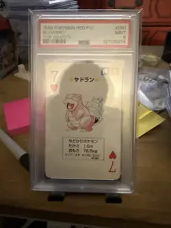 1996 Pokemon Slowbro 7 of Hearts, PSA 10 Gem Mint, Red Charizard Deck, LOW POP!! - Image 1