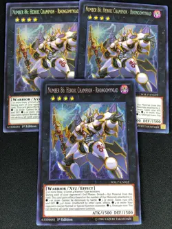 YUGIOH NUMBER 86 HEROIC CHAMPION RHONGOMYNIAD WSUP-EN022 1ST SECRET X3 (NM) - Image 1